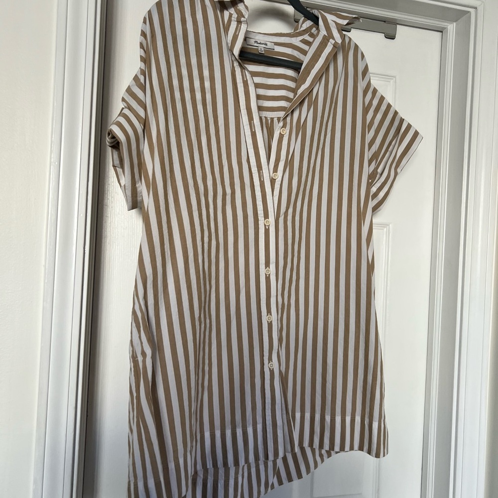 Madewell striped shirt dress
